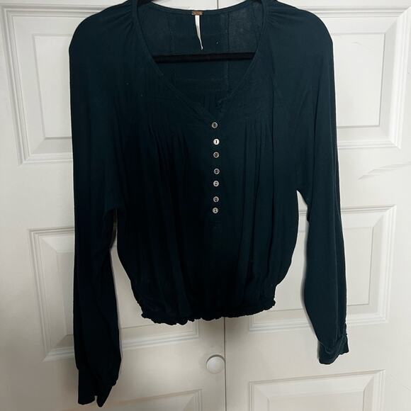 Free People Emerald Button Down Shirt Large - Picture 1 of 5
